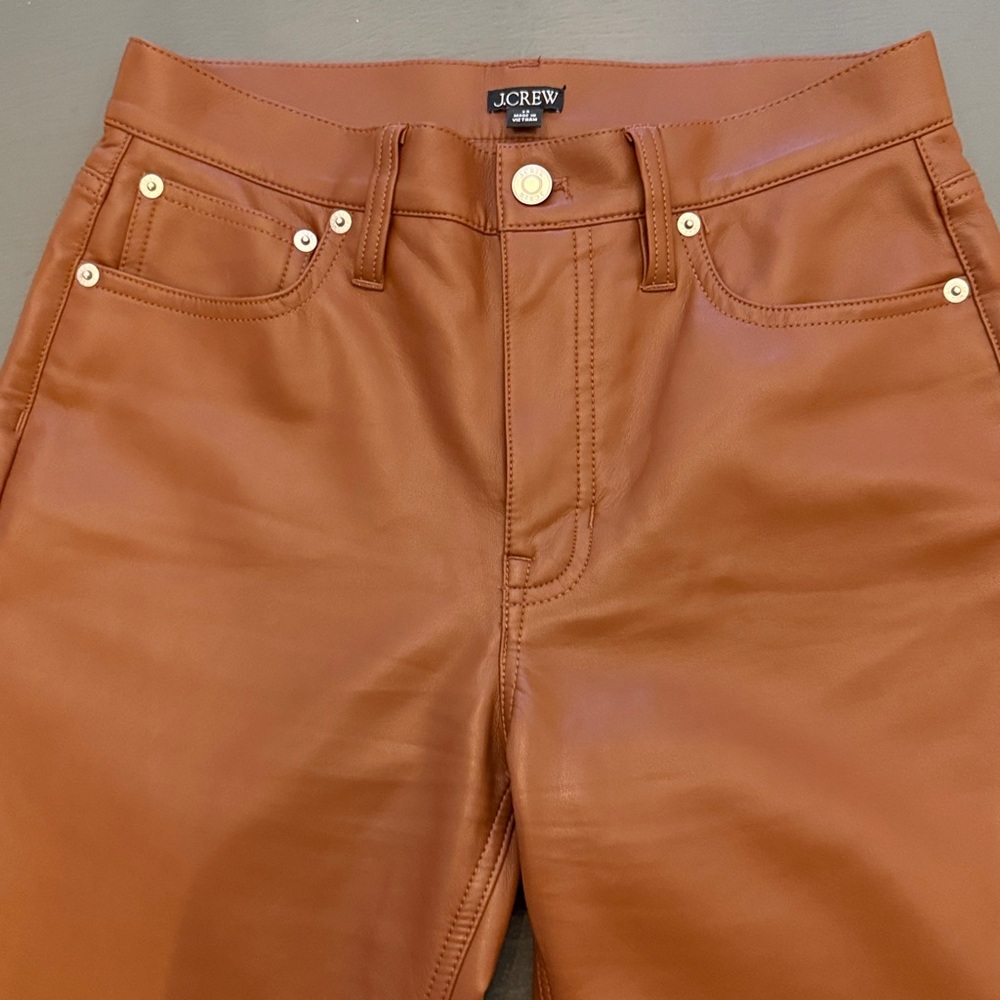 J. Crew slim wide leg faux leather pants - Picture 4 of 7